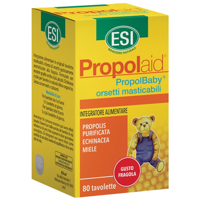 ESI PROPOLAID PROPOLBABY ORSETTI 80 COMPRESSE MASTICABILI ESI PROPOLAID PROPOLBABY ORSETTI 80 COMPRESSE MASTICABILI