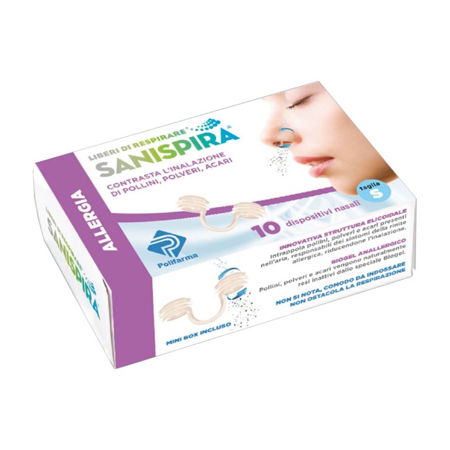 Sanispira Allergia Contrasta L'Inalazione Di Polline Polveri Acari Misura M 10 Filtri Nasali Sanispira Allergia Contrasta L'Inalazione Di Polline Polveri Acari Misura M 10 Filtri Nasali