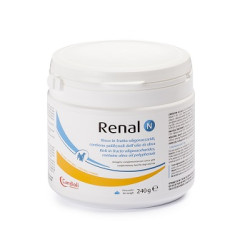 Barattolo da 240 g di Renal N, integratore per la salute intestinale di cani e gatti.
