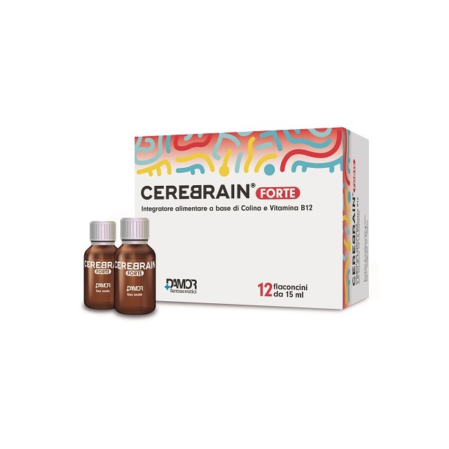 Cerebrain Forte Integratore con Colina e Vitamina B12 12 flaconcini x 15 ml Cerebrain Forte Integratore con Colina e Vitamina B12 12 flaconcini x 15 ml
