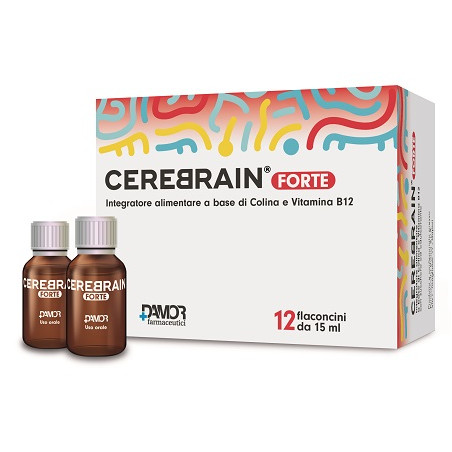 Cerebrain Forte Integratore con Colina e Vitamina B12 12 flaconcini x 15 ml