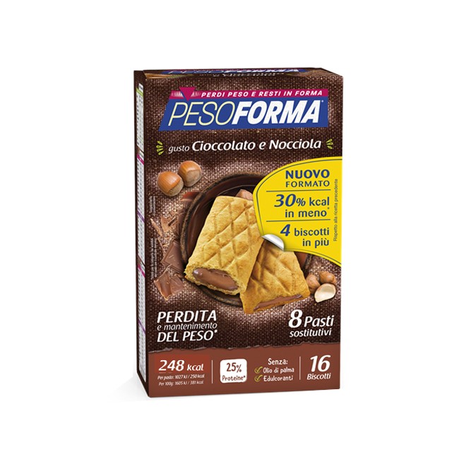 PESOFORMA BISCOTTO CIOCCOLATO NOCCIOLA 16 PEZZI 33 G PESOFORMA BISCOTTO CIOCCOLATO NOCCIOLA 16 PEZZI 33 G