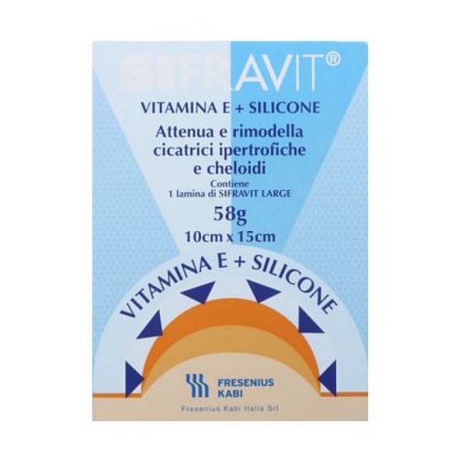PLACCA IN SILICONE E VITAMINA E SIFRAVIT DIMENSIONI 3X12CM. INDICATA NEL TRATTAMENTO DI CHELOIDI E CICATRICI IPERTROFICHE CONSEG PLACCA IN SILICONE E VITAMINA E SIFRAVIT DIMENSIONI 3X12CM. INDICATA NEL TRATTAMENTO DI CHELOIDI E CICATRICI IPERTROFICHE CONSEG