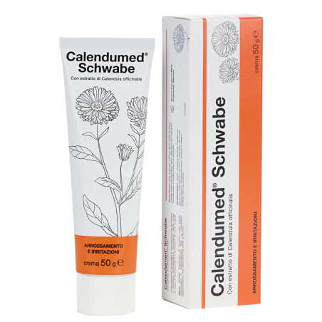 Tubo da 50 g di Calendumed, pomata in gel utile per curare ematomi e ferite.