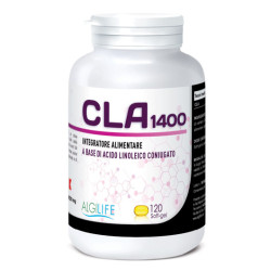 Confezione da 120 soft-gel di Cla 1400, integratore per il controllo del grasso corporeo.