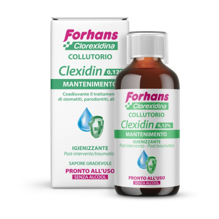 FORHANS COLLUTORIO CON CLOREXIDINA 0,12 CLEXIDIN SENZA ALCOOL 200 ML FORHANS COLLUTORIO CON CLOREXIDINA 0,12 CLEXIDIN SENZA ALCOOL 200 ML