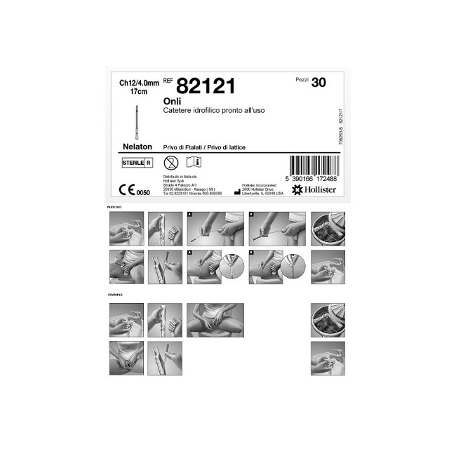 CATETERE IDROFILICO ONLI 17 CM CH 12 30 PEZZI CATETERE IDROFILICO ONLI 17 CM CH 12 30 PEZZI