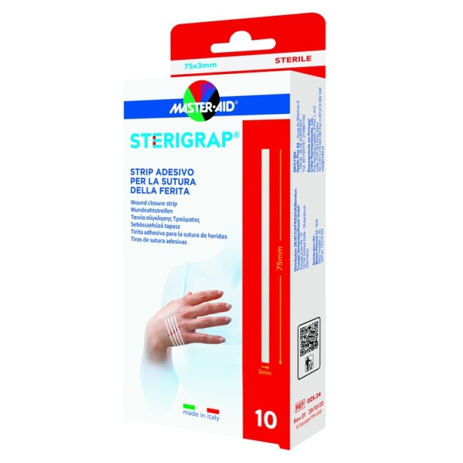 MASTER-AID STERIGRAP STRIP ADESIVO SUTURA FERITE 75X3 MM 10 PEZZI MASTER-AID STERIGRAP STRIP ADESIVO SUTURA FERITE 75X3 MM 10 PEZZI