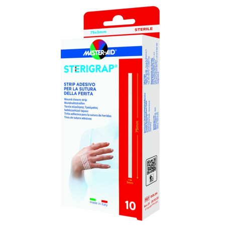 MASTER-AID STERIGRAP STRIP ADESIVO SUTURA FERITE 75X3 MM 10 PEZZI MASTER-AID STERIGRAP STRIP ADESIVO SUTURA FERITE 75X3 MM 10 PEZZI