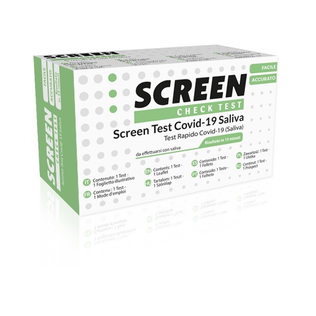 SCREEN TEST ANTIGENICO RAPIDO AUTODIAGNOSTICO COVID-19 SARS-COV-2 CAMPIONI SALIVARI SELFTEST COVID SALIVA SCREEN