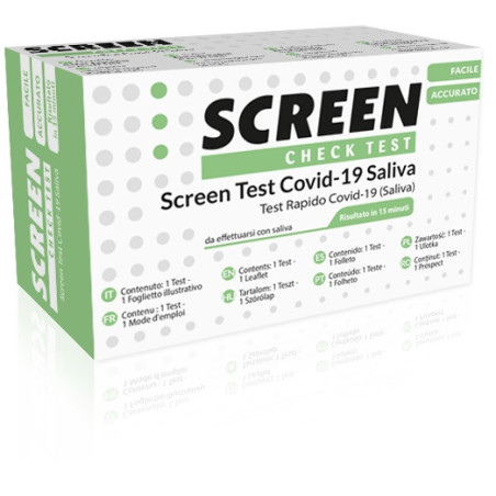 SCREEN TEST ANTIGENICO RAPIDO AUTODIAGNOSTICO COVID-19 SARS-COV-2 CAMPIONI SALIVARI SELFTEST COVID SALIVA SCREEN