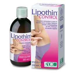 Flacone da 250 ml di Lipothin Control, integratore contro gli aumenti di peso e gli accumuli adiposi.