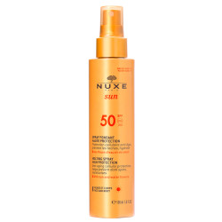 Flacone da 150 ml di Nuxe Sun Latte Spray Solare Viso e Corpo Spf 50