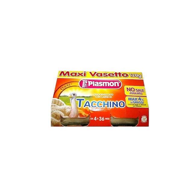 PLASMON OMOGENEIZZATO TACCHINO 120 G X 2 PEZZI PLASMON OMOGENEIZZATO TACCHINO 120 G X 2 PEZZI