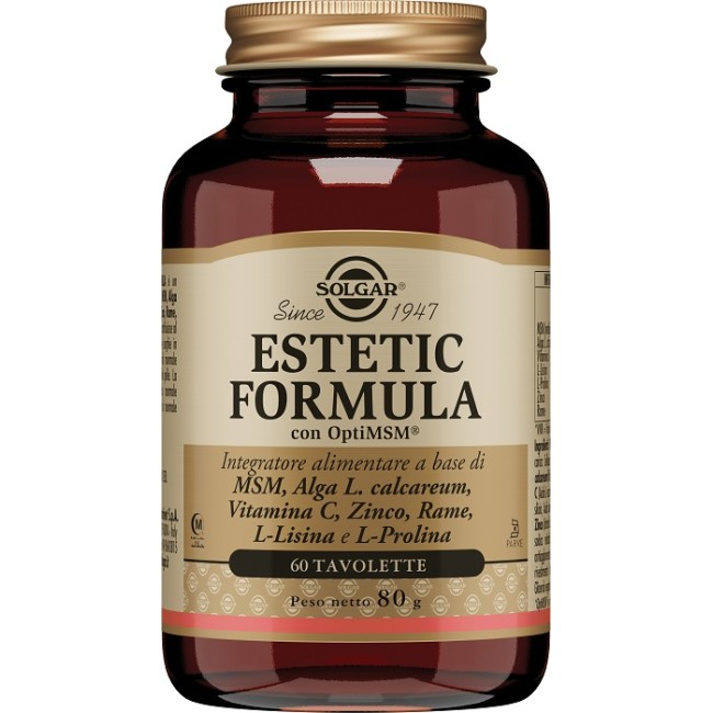 Barattolo da 60 tavolette di Solgar Estetic Formula, integratore per la salute di capelli, pelle e unghie. Barattolo da 60 tavolette di Solgar Estetic Formula, integratore per la salute di capelli, pelle e unghie.