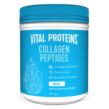 Barattolo da 567 grammi di Nestlè Vital Proteins Collagen Peptides, integratore di collagene.