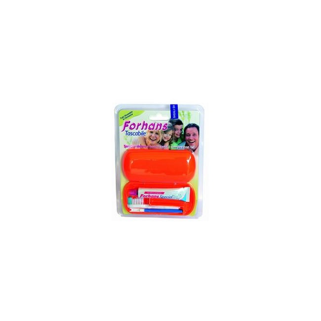 FORHANS TRAVEL KIT TASCABILE COMPOSTO DA SPAZZOLINO DA VIAGGIO + FORHANS SPECIAL PASTA DENTIFRICIA TUBETTO 12,5 ML FORHANS TRAVEL KIT TASCABILE COMPOSTO DA SPAZZOLINO DA VIAGGIO + FORHANS SPECIAL PASTA DENTIFRICIA TUBETTO 12,5 ML