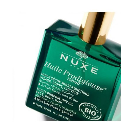 Flacone da 100 Ml di Nuxe Huile Prodigieuse olio secco multifunzione alle piacevoli note dell'olio essenziale di Neroli. Flacone da 100 Ml di Nuxe Huile Prodigieuse olio secco multifunzione alle piacevoli note dell'olio essenziale di Neroli.
