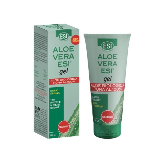 Tubo da 200 ml di Esi Aloe Vera Gel Puro, gel utile per trattare la pelle secca e arrossata. Tubo da 200 ml di Esi Aloe Vera Gel Puro, gel utile per trattare la pelle secca e arrossata.
