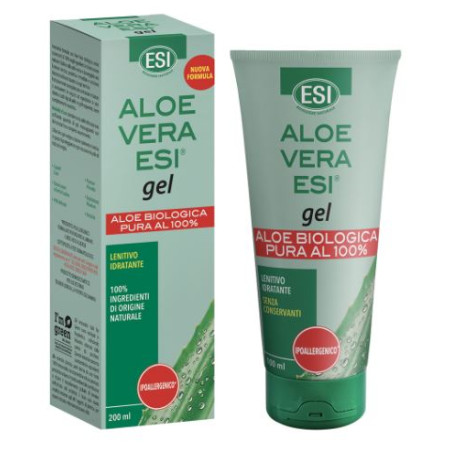 Tubo da 200 ml di Esi Aloe Vera Gel Puro, gel utile per trattare la pelle secca e arrossata.