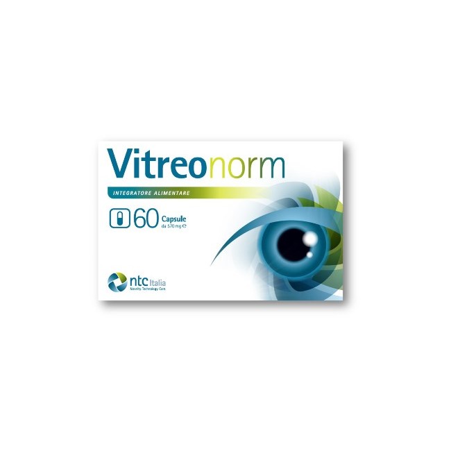 Confezione da 60 capsule di Vitreonorm, integratore per gli occhi e la vista. Confezione da 60 capsule di Vitreonorm, integratore per gli occhi e la vista.