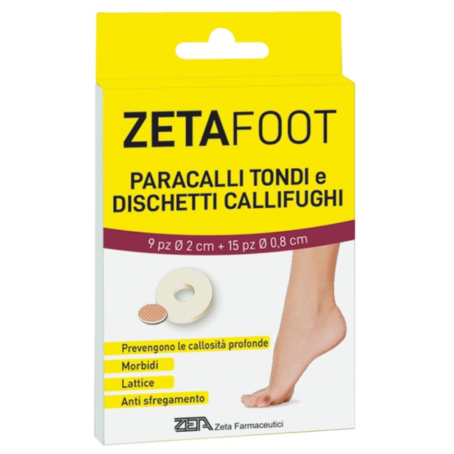 ZETAFOOT PARACALLO TONDO 9 PEZZI + DISCHETTO CALLIFUGO 15 PEZZI ZETAFOOT PARACALLO TONDO 9 PEZZI + DISCHETTO CALLIFUGO 15 PEZZI
