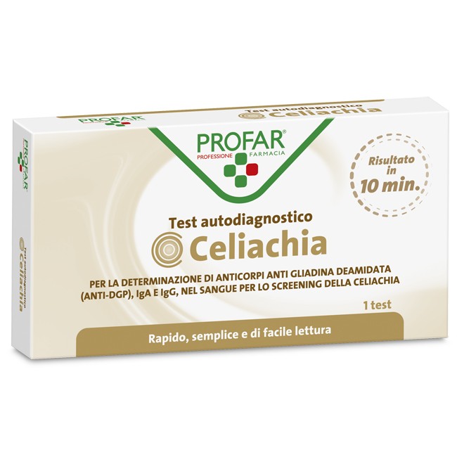 PROFAR TEST CELIACHIA TEST RAPIDO IMMUNOCROMATROGRAFICO A FLUSSO LATERALE 1 PEZZO PROFAR TEST CELIACHIA TEST RAPIDO IMMUNOCROMATROGRAFICO A FLUSSO LATERALE 1 PEZZO