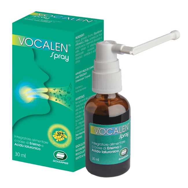Confezione spray da 30 Ml di Vocalen integratore per raucedine, voce bassa e mal di gola. Confezione spray da 30 Ml di Vocalen integratore per raucedine, voce bassa e mal di gola.