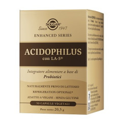 Confezione da 50 capsule vegetali di Solgar Acidophilus Integratore Di Fermenti Lattici Per La Flora Batterica.
