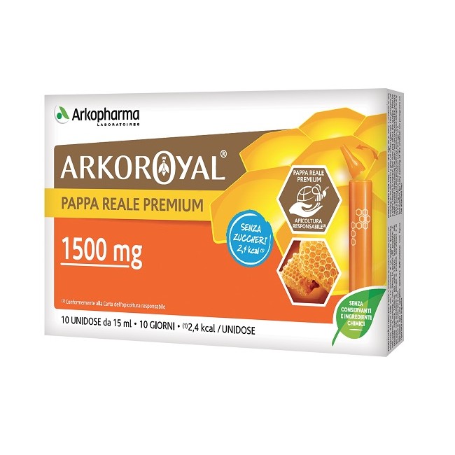 ARKOROYAL PAPPA REALE 1500MG SENZA ZUCCHERO 10 FLACONCINI DA 15 ML ARKOROYAL PAPPA REALE 1500MG SENZA ZUCCHERO 10 FLACONCINI DA 15 ML