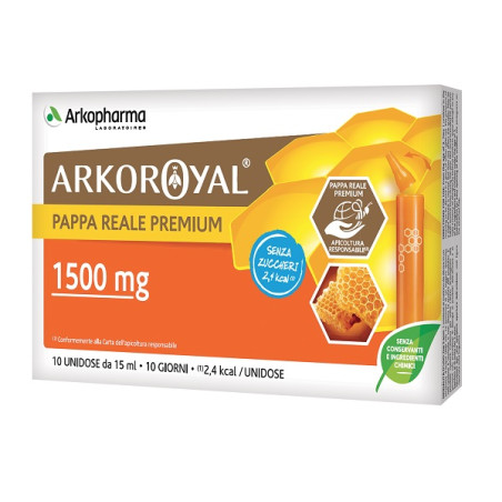 ARKOROYAL PAPPA REALE 1500MG SENZA ZUCCHERO 10 FLACONCINI DA 15 ML