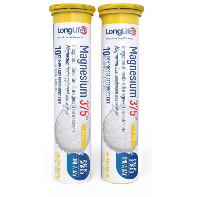 LONGLIFE MAGNESIUM 375 FIZZ 20 COMPRESSE EFFERVESCENTI LONGLIFE MAGNESIUM 375 FIZZ 20 COMPRESSE EFFERVESCENTI