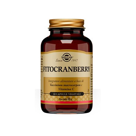 Confezione da 60 capsule vegetali di Solgar Fitocranberry Integratore Per Il Benessere Delle Vie Urinarie 60 Capsule.