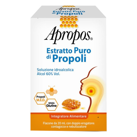 APROPOS ESTRATTO PURO DI PROPOLI SPRAY+CONTAGOCCE 20 ML APROPOS ESTRATTO PURO DI PROPOLI SPRAY+CONTAGOCCE 20 ML
