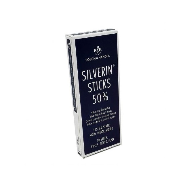 MATITA CAUSTICA SILVERIN NITRATO D'ARGENTO 50% RIGIDA LUNGHEZZA 115 MM 10 PEZZI