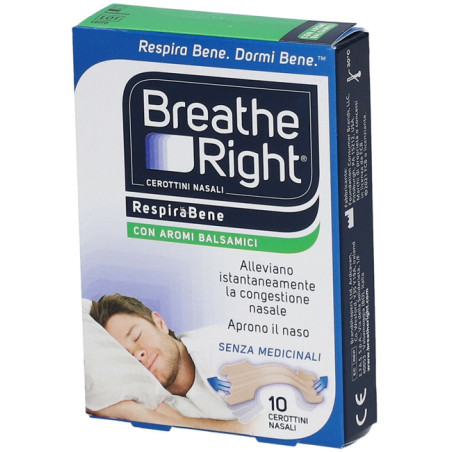 CEROTTI NASALI BREATHE RIGHT BALSAMICI 10 PEZZI CEROTTI NASALI BREATHE RIGHT BALSAMICI 10 PEZZI