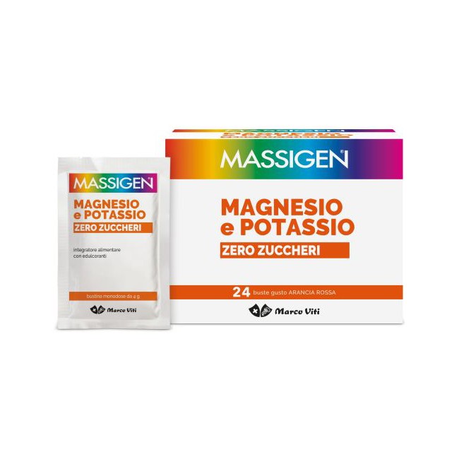 Massigen Magnesio e Potassio Zero Zuccheri 24 bustine Massigen Magnesio e Potassio Zero Zuccheri 24 bustine