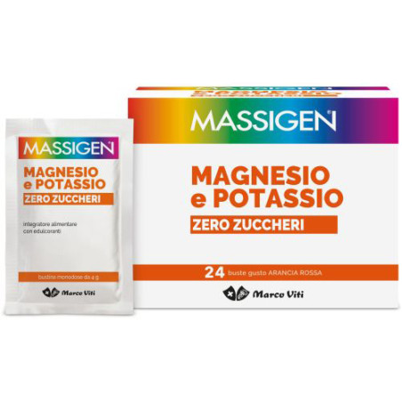 Massigen Magnesio e Potassio Zero Zuccheri 24 bustine