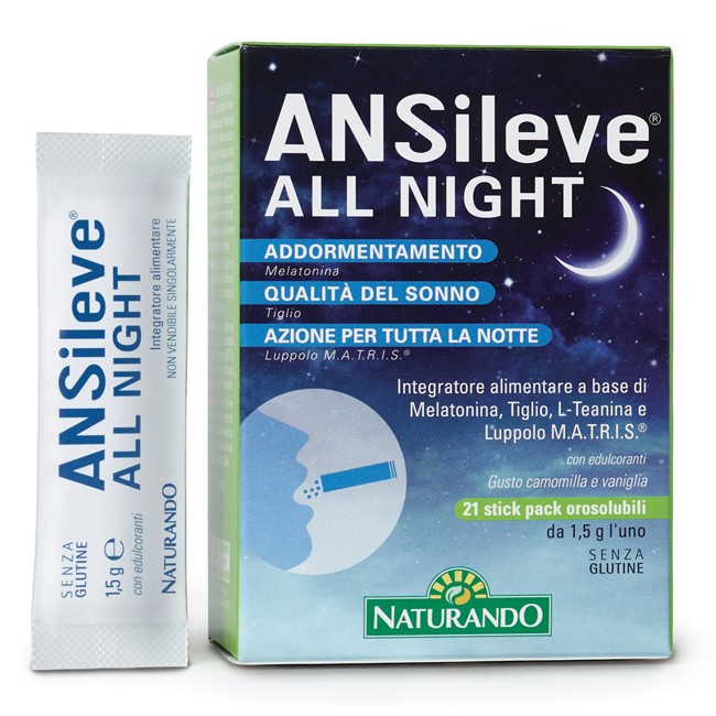 ANSILEVE ALL NIGHT 21 STICK PACK OROSOLUBILI ANSILEVE ALL NIGHT 21 STICK PACK OROSOLUBILI