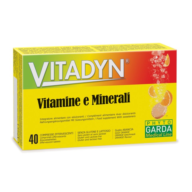 VITADYN VITAMINE/MINERALI 40 COMPRESSE EFFERVESCENTI IN 2 TUBI VITADYN VITAMINE/MINERALI 40 COMPRESSE EFFERVESCENTI IN 2 TUBI