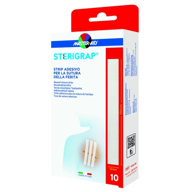 MASTER-AID STERIGRAP STRIP ADESIVO SUTURA FERITE 100X12 MM 6 PEZZI MASTER-AID STERIGRAP STRIP ADESIVO SUTURA FERITE 100X12 MM 6 PEZZI