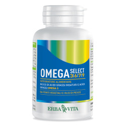 Confezione da 120 perle di Erba Vita Omega Select 3 6 7 9, integratore per il benessere generale.