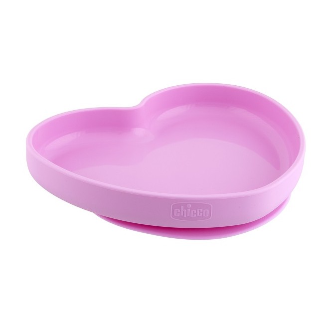 Chicco Piatto Cuore Ventosa Silicone Rosa Chicco Piatto Cuore Ventosa Silicone Rosa
