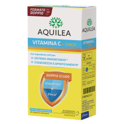 Confezione da 28 compresse effervescenti di Aquilea Vitamina C, integratore per stanchezza e sistema immunitario.