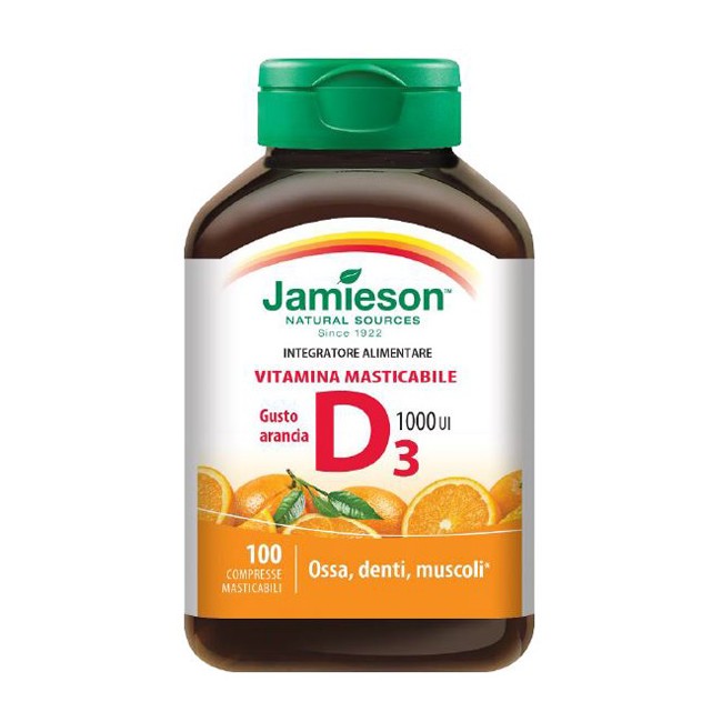 JAMIESON VITAMINA D MASTICABILE ARANCIA 100 COMPRESSE JAMIESON VITAMINA D MASTICABILE ARANCIA 100 COMPRESSE