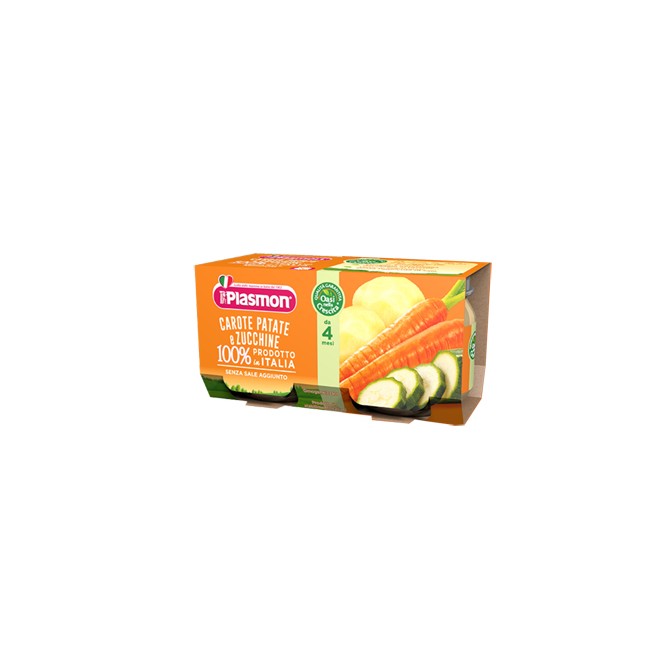 PLASMON OMOGENEIZZATO CAROTE PATATE ZUCCHINE 4 X 80 G PLASMON OMOGENEIZZATO CAROTE PATATE ZUCCHINE 4 X 80 G