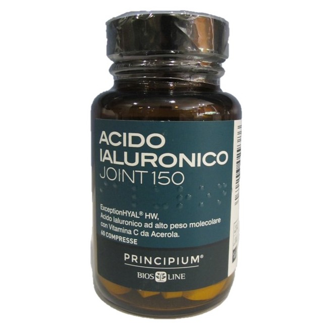 Confezione da 60 compresse di Bios Line Principium Acido Ialuronico Joint 150, integratore per la salute delle cartilagini. Confezione da 60 compresse di Bios Line Principium Acido Ialuronico Joint 150, integratore per la salute delle cartilagini.
