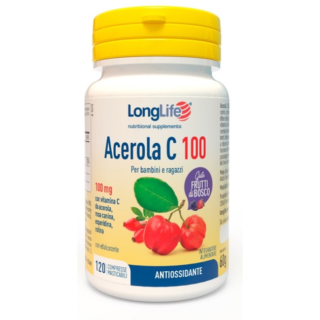 LONGLIFE ACEROLA C100 FRUTTI DI BOSCO 120 COMPRESSE LONGLIFE ACEROLA C100 FRUTTI DI BOSCO 120 COMPRESSE