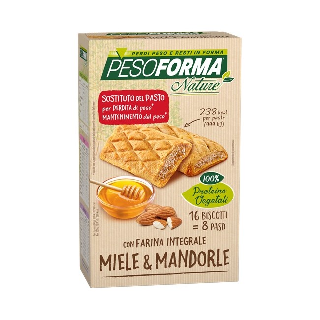 PESOFORMA BISCOTTO INTEGR MIELE MANDORLE 16 PEZZI 33 G PESOFORMA BISCOTTO INTEGR MIELE MANDORLE 16 PEZZI 33 G
