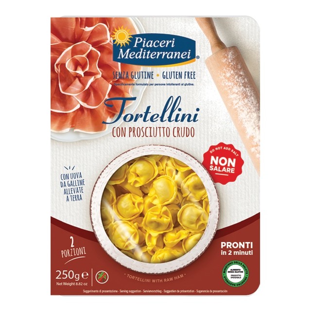 PIACERI MEDITERRANEI TORTELLINI PROSCIUTTO 250 G PIACERI MEDITERRANEI TORTELLINI PROSCIUTTO 250 G